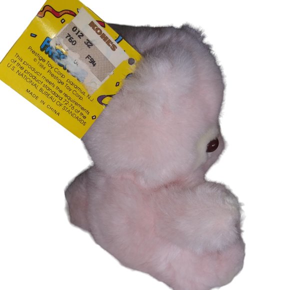 VTG  1984 PRESTIGE Pink Teddy Bear Brown Nose Stuffed Animal Plush with Tag HTF - Picture 3 of 9